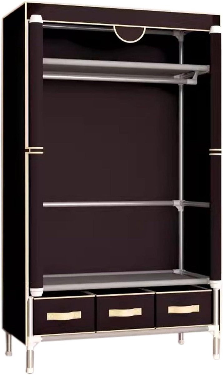 Draagbare kledingkast kledingorganizer met ruime compartimenten, Breedte: 75 cm