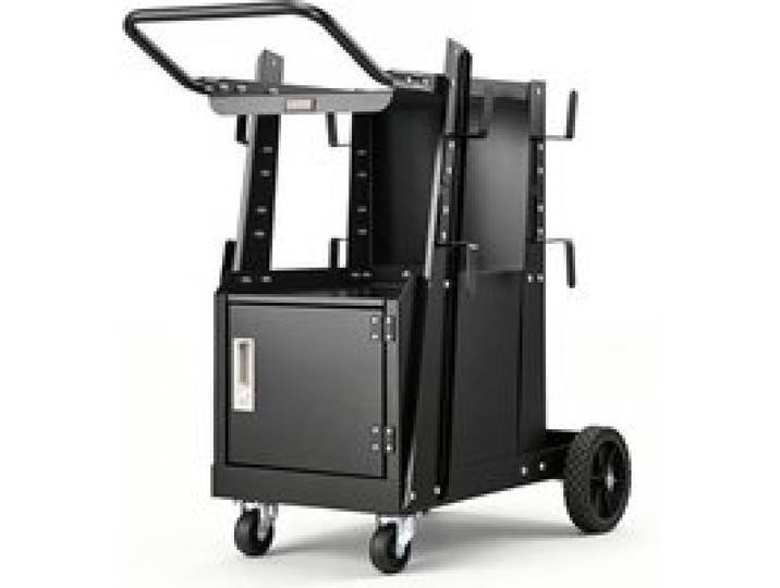 VEVOR Chariot de Soudage à 2 Niveaux Chariot Poste à Souder Armoire Antivol Verrouillable Charge 120 kg​​ Roues 360° Chaînes Sécurité Stockage Réservoirs pour Atelier TIG ARC MMA Découpeur Plasma