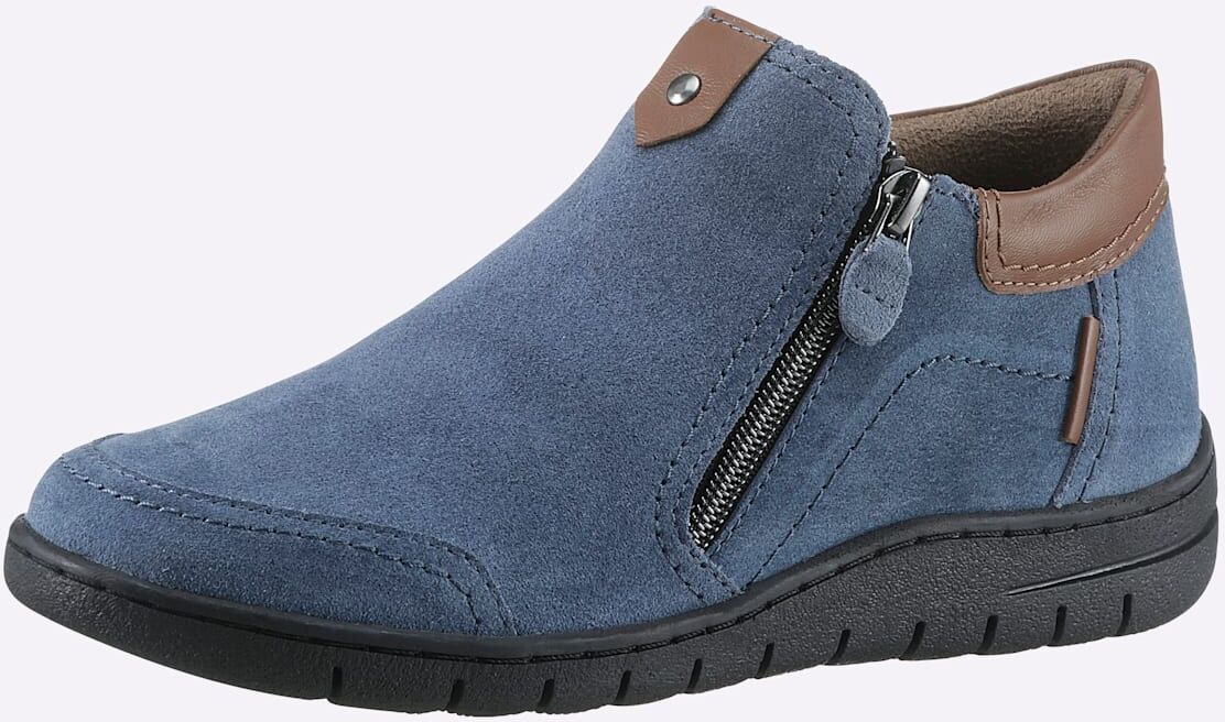 Stiefelette REFLEXAN, Damen, Gr. 37, blau (jeansblau), Veloursleder, Schuhe Stiefelette jeansblau 37