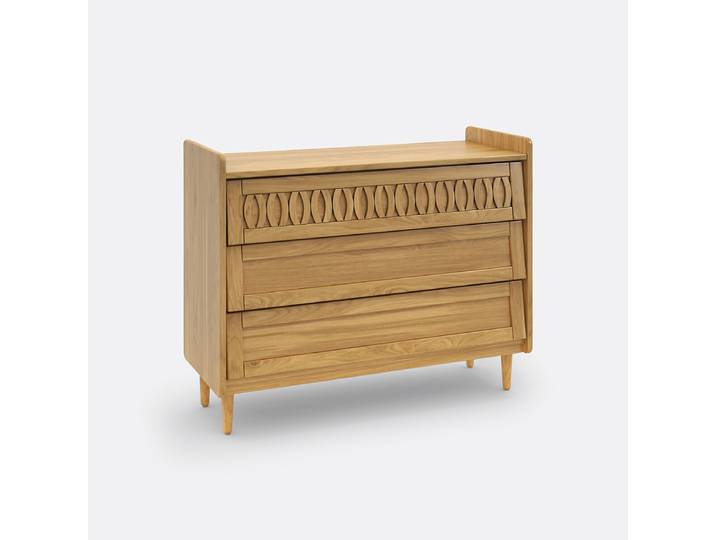 LA REDOUTE Commode 3 tiroirs, Malaya Marron Bois