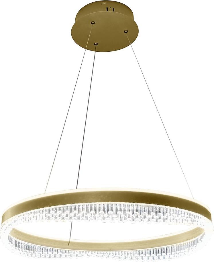 Milagro Lighting Moderne Gouden Hanglamp met Decoratieve Ring, LED, 52W, Diameter: 60 cm