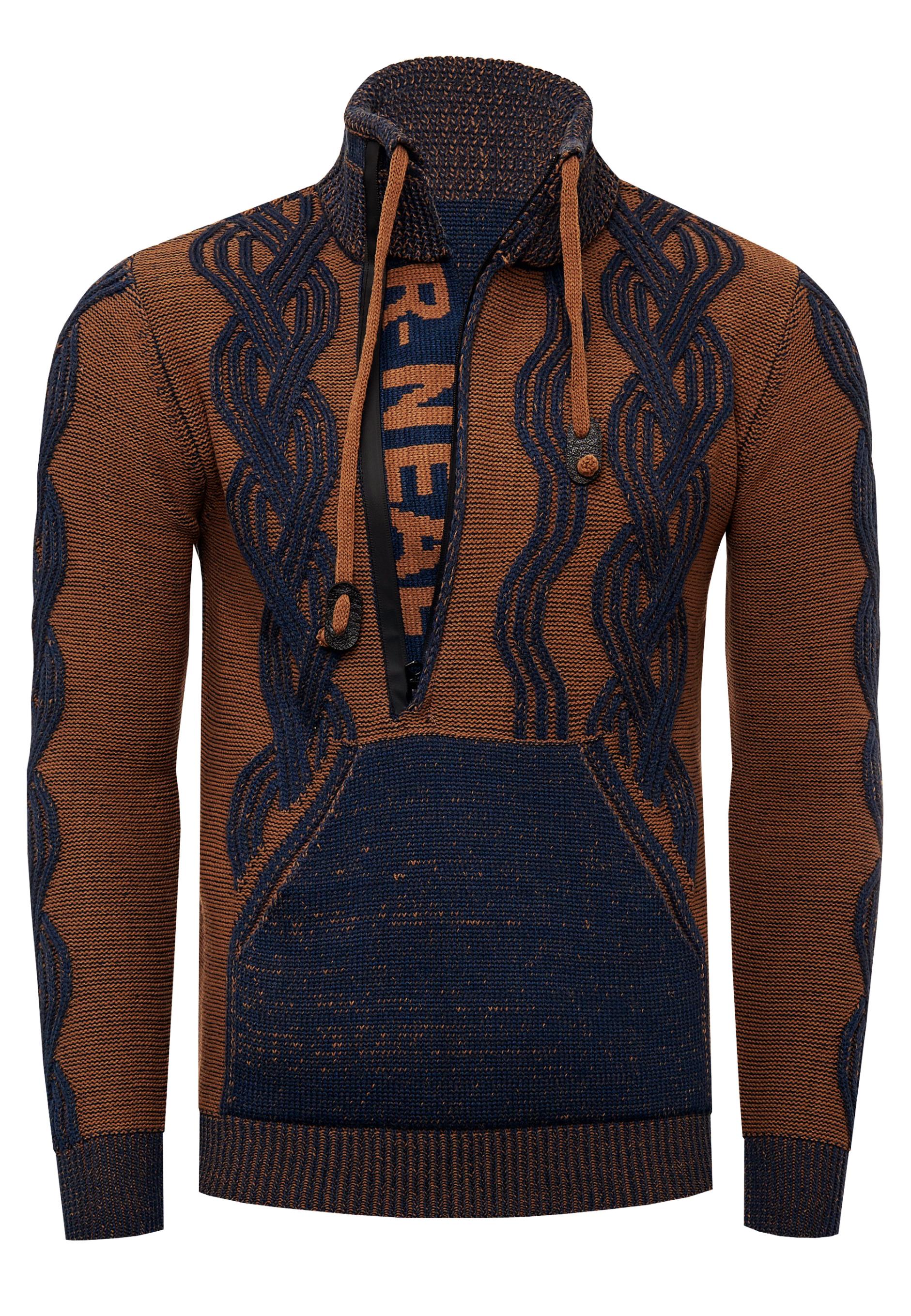 1/2 Zip Pullover im Kontrast Design