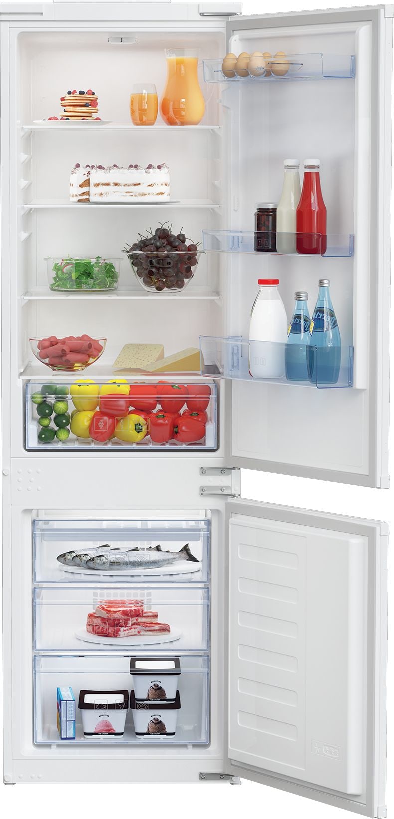 Beko BCSA285K4SN 193 l / 78 l Einbau Kühl-/Gefrierkombination 225 kWh
