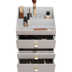 Stackers Pebble Kosmetik-Organizer mit 3 Schubladen, taupe