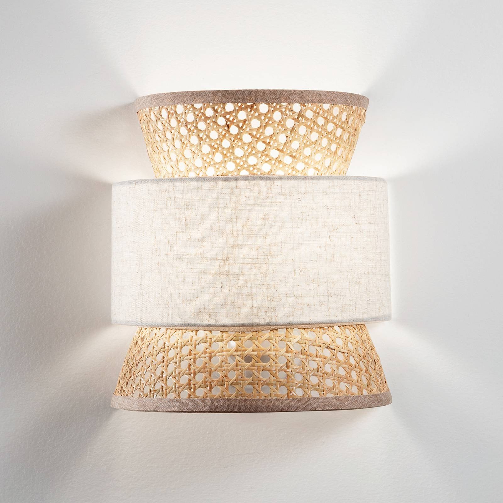 Luce Ambiente Design Wandlamp Gazebo, Boho stijl, Beige/Hout, Dimbaar