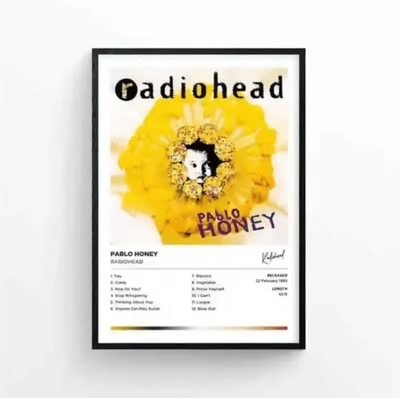 Inspire Picks Radiohead The Bends Album Cover Poster Retro Rock Music Wall Art Canvas 5 40x50cm No Frame