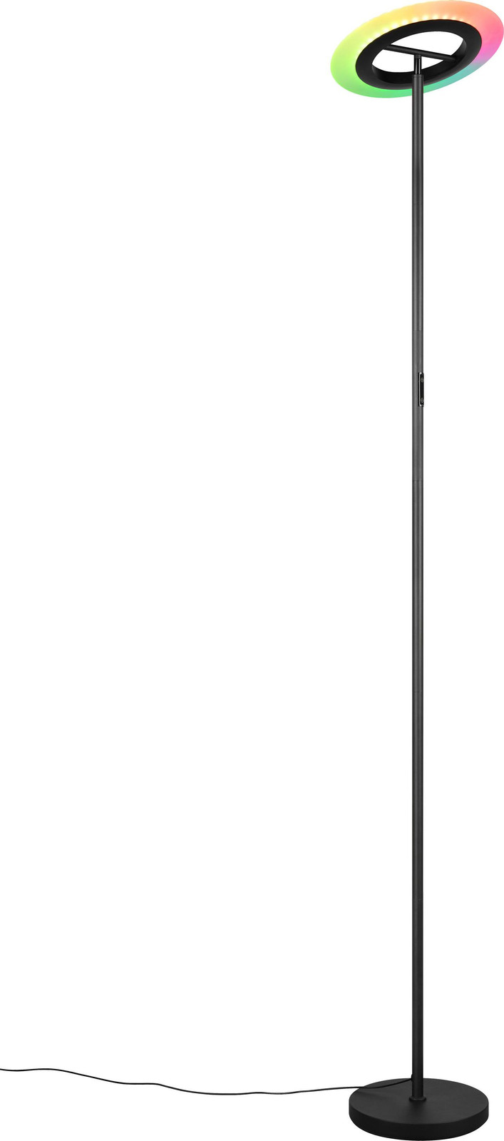 Trio Samba Design vloerlamp met RGBW LED, wit/zwart, Ø 29 cm