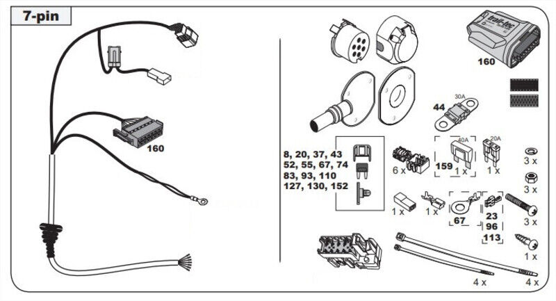 FAISCEAU SPECIFIQUE 7 BROCHES POUR PEUGEOT 307 BERLINE (03/05-12/12)