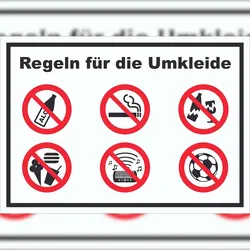 HB-Druck Schild Regeln Umkleide A3 Rückseite selbstklebend