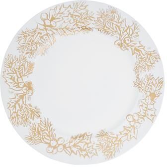 Saro Lifestyle Christmas Holly Berries Charger Plate (Set of 4)