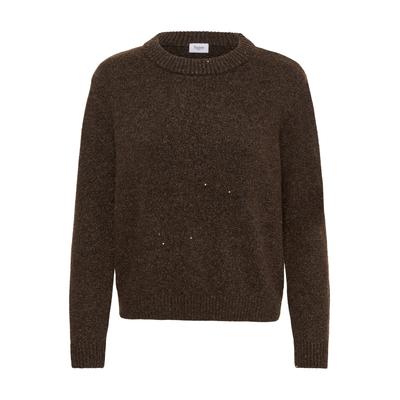 Strickpullover SAINT TROPEZ "Damen Strickpullover NovaSZ", Damen, Gr. S, braun (chocolate braun melange), Pullover Strickpullover