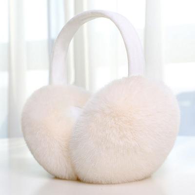 Discount Dollar Deals Fashion Plush Earmuffs Ear Warmer For Women, Collapsible Keep Warm Winter Earflaps white