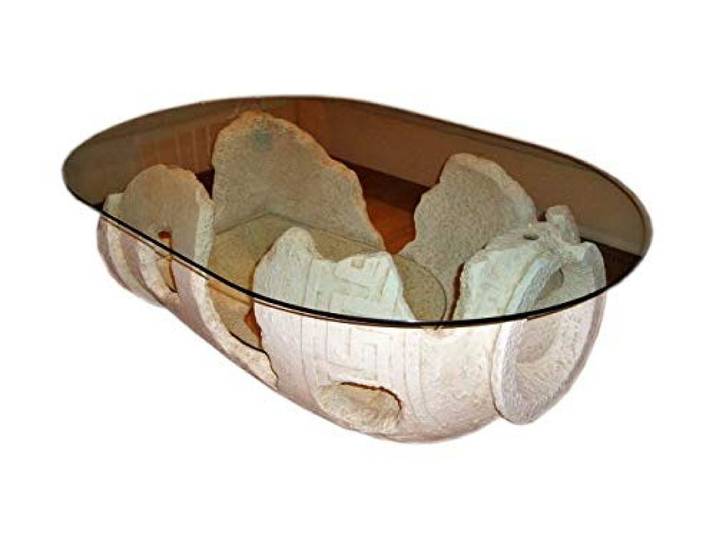 Ovaler Glastisch Wohnzimmertisch Tisch Couchtisch Amphorentisch Vasentisch
