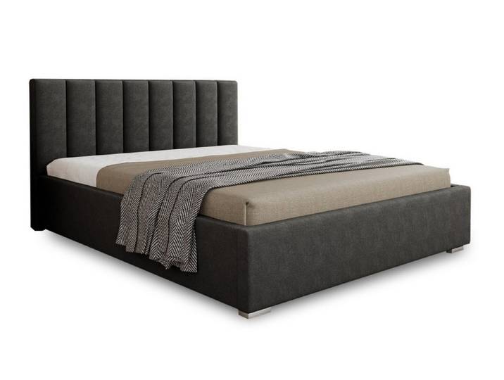 Deine Möbel 24 Polsterbett GORDON Bett Komplettbett Velours mit Bettkasten und Lattenrost (Set, 1-tlg., Verfügbare Farben: Creme / Beige / Hellgrau / Anthrazit / Schwarz), Verfügbare Größen: 140x200 / 160x200 / 180x200 / 200x200