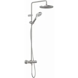 Kludi DIVE Dive X 3S Thermostat-Dual-Shower-System 69067N5-00 mit Handbrause, Kopfbrause Ø 25 cm, Stainless brushed nic