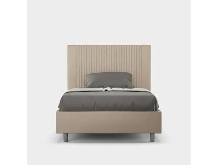 Französisches Bett mit Bettkasten 120x190 Kunstleder Goya P - Beige
