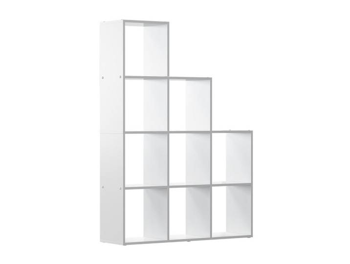 Vicco Treppenregal Aramis Weiß 103.5 x 144 cm 9 Fächer, Rechteckig, 103.5x144x29 cm, Wohnzimmer, Raumteiler, Raumtrenner