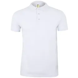 Polohemd mit kurzen Ärmeln weiß ⚥ 4XL