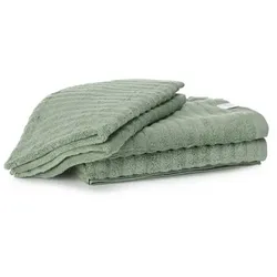 NACHTIGALL Handtuch-Set, 4tlg. Jaquard-Wellen 100% Baumwolle 50x100cm & 70x140cm
