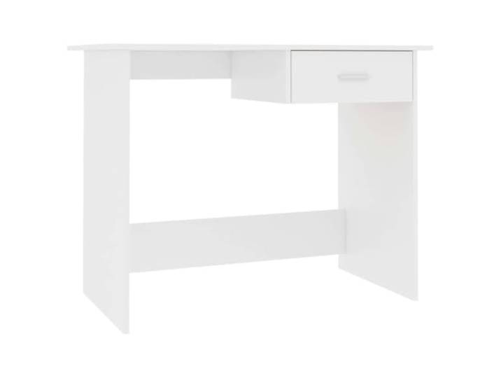 FDSAQOPT Schreibtisch Weiß 100x50x76 cm Holzwerkstoff mit Schublade Weiß, Holzwerkstoff, Schublade, Arbeitszimmer, Studienraum, Schlafsäle, Konsolentisch, Flur