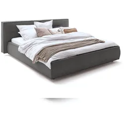 KAWOLA Bett CARLO Polsterbett Stoff anthrazit 200x200cm