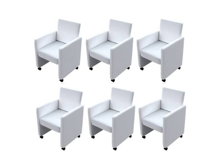 vidaXL Chaises de salle à manger 6 pcs. Blanc Similicuir