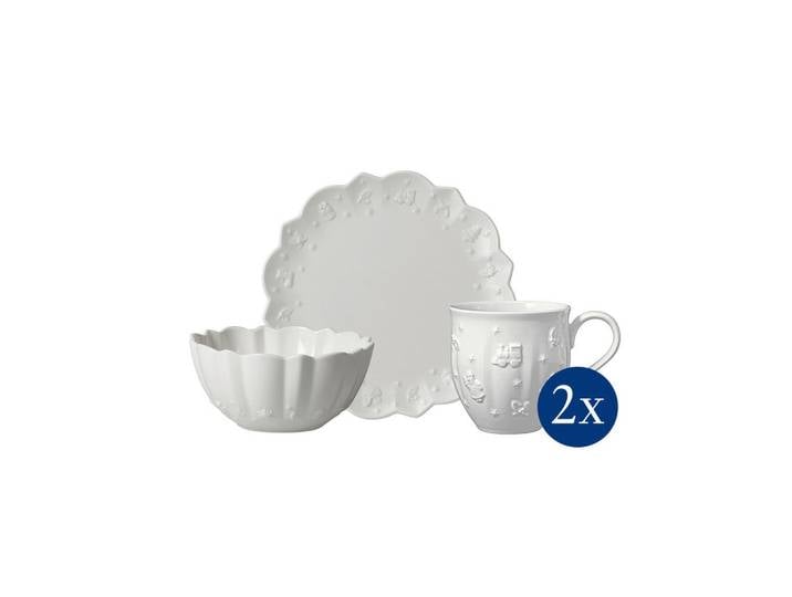 Villeroy & Boch Frühstücksset Toy`s Delight Classic Royal, Weiß, Keramik, 6-teilig, Weihnachten, Essen & Trinken, Geschirr, Geschirr-Sets, Kaffeeservice
