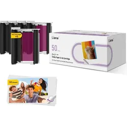 Liene Pearl N200 Pro 2*3" Paper 50 Sheets+5 Ink Cartridges (2x3 Zoll), Fotopapier, Weiss