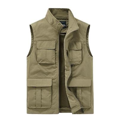 Herren Anglerweste Wanderweste Draussen Schnelltrocknend Multi Pocket Atmungsaktiv Oberteil Angeln Klettern Camping / Wandern / Höhlenforschung Schwarz Kaki Armeegrün Dunkelblau