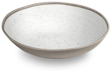 "Abode Homewares Retreat Pottery Merge Bamboo Serving Bowl - White - 12"""