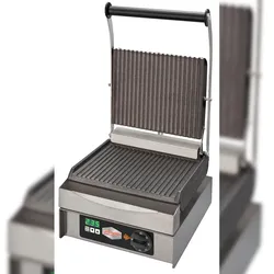 Neumärker® Panini Master | Kontaktgrill | Panini Grill | oben + unten geriffelt | mit Digitaltimer