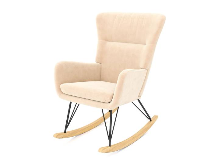 Schaukelstuhl Samt COMY beige