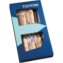 Tecwerk Schraubendrehersatz 5-tlg.Schlitz/PH Holzgr.Rundkl.m.6-Kant-Ansatz