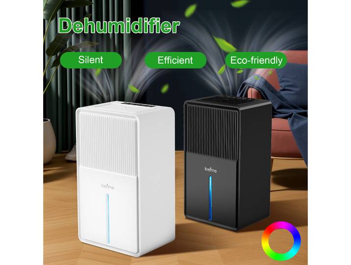 Loefme Grand déshumidificateur portable 3,0 L pour le bureau à domicile et les camping-cars Élimine l'humidité et l'humidité, facile à utiliser et économe en énergie