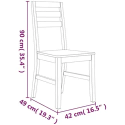 vidaXL Esszimmerstühle Akazien-Massivholz : Größe - 2 Stk.