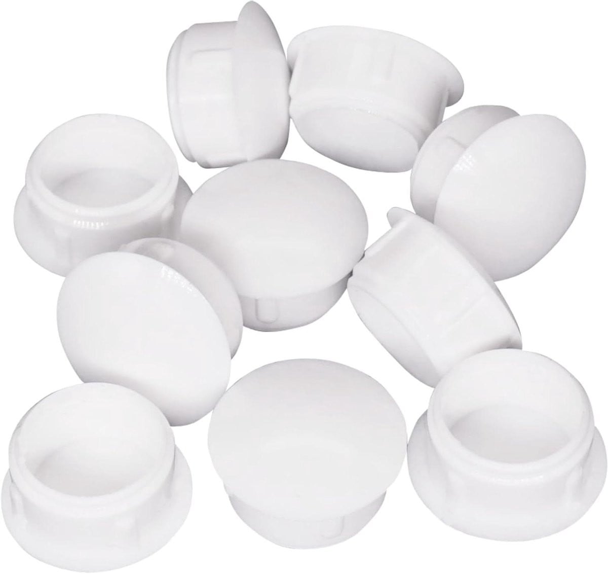 Plastic Gatenstoppers Afdekdoppen Wit - 13 mm