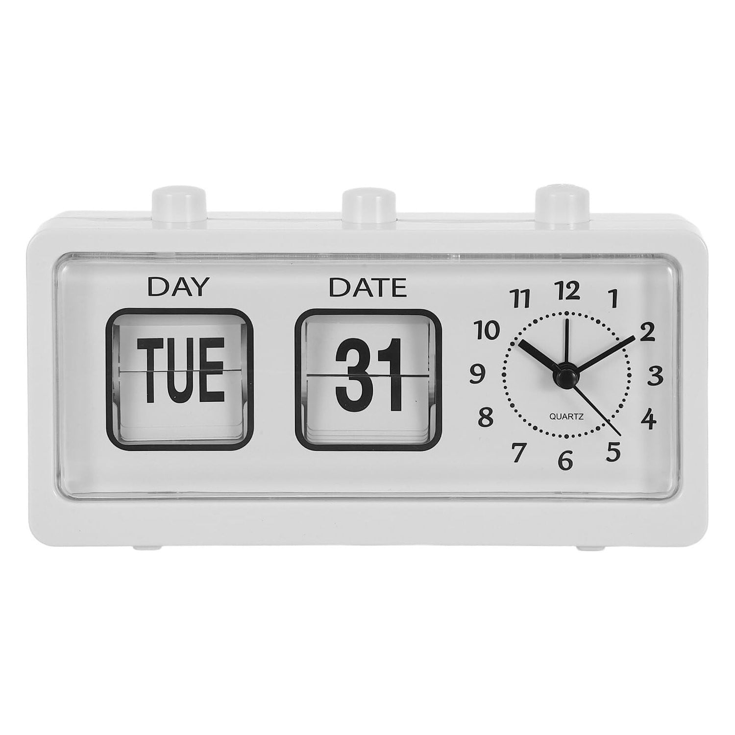 Retro Flip Alarm Klok Wit - Digitale Tafelwekker voor Volwassenen