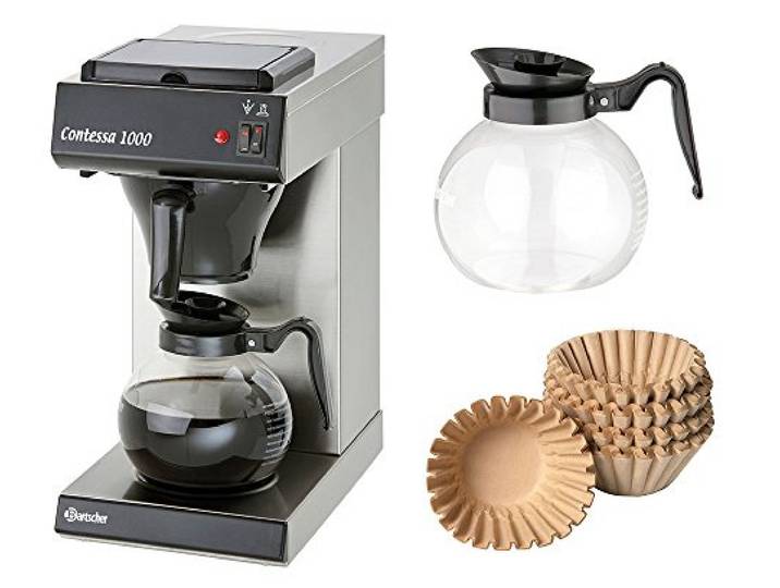 Kaffeemaschine Contessa 1000 + 500 Korbfilter + 2. Glaskanne