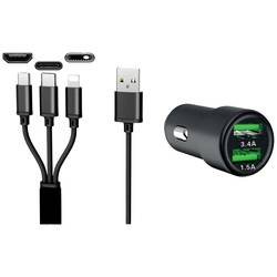 IWH Dual USB Auto Ladegerät 3IN1 12/24V / 3,4A Belastbarkeit Strom max.=3.4 A Ladegerät 12/24 V 19061