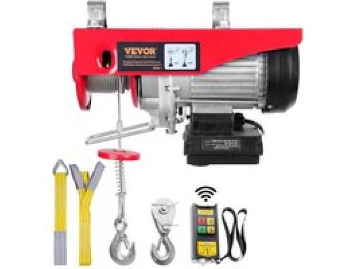 VEVOR Treuil à Câble Électrique 400 kg Palan Électrique avec Télécommande sans Fil 850 W Treuil-Palan 10 m/min Hauteur de Levage Câble Simple 12 m Moteur pour Garages Entrepôts Usines