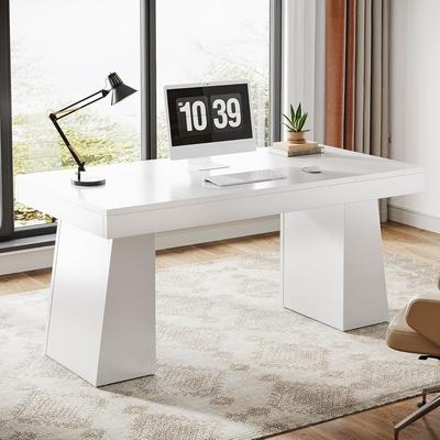 Bluebell 55 Inches Long Executive Computer Home Office Desk with Heavy Duty Pedestal