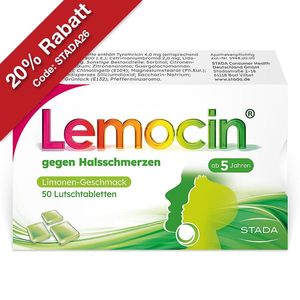 STADA Consumer Health Deutschland GmbH Lemocin gegen Halsschmerzen Limettengeschmack ab 5 Jahren 12397161