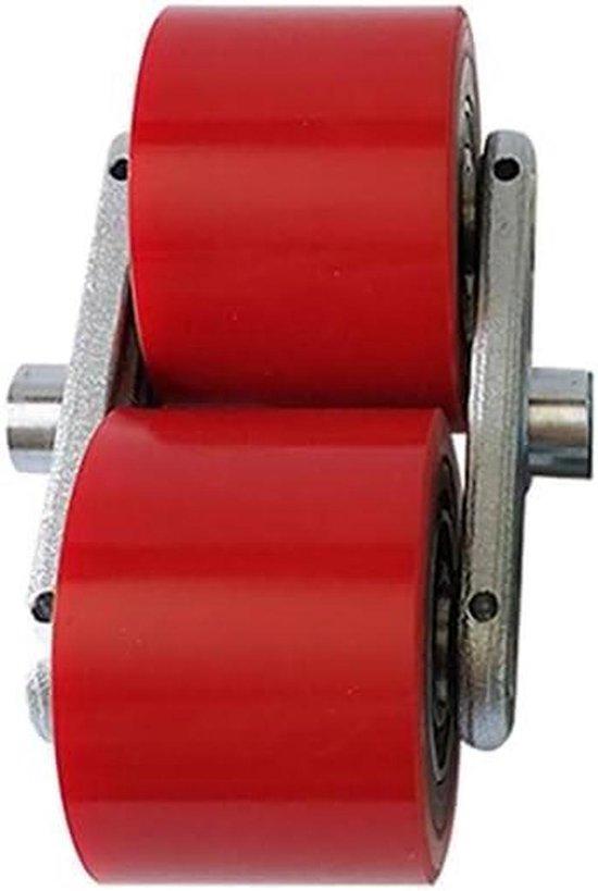 Palettenwagen Räder - Rollensatz - Gabelstapler Wartung - Verbesserter Kern - 70x60x20mm - Rot