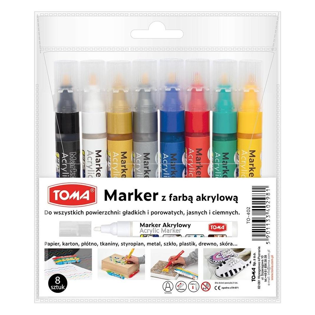 TOM Acrylmarker, runde Spitze 2,5 mm, 8 Farben (54611724)
