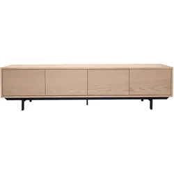 TV-Möbel, Eiche und Schwarz Metallfinish L200 cm MANNY