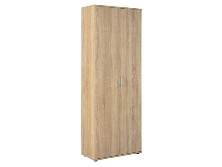 LIST - Armoire 2 Portes 6 Compartiments Aspect Bois