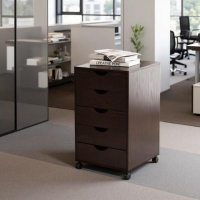 VIVIADORE 5 Drawer Mobile File Cabinet with Wheels,Smooth Glide Drawers for Documents & Supplies