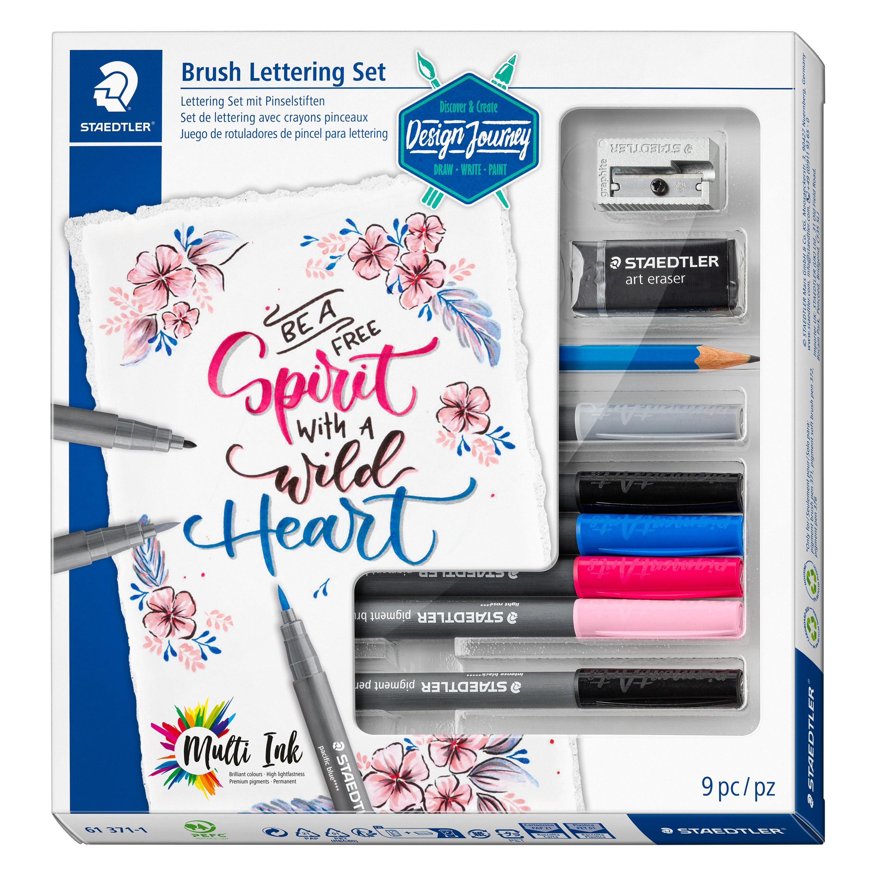 Magni Brush Lettering Set 9teilig (9x) (61371-1) Mindestbestellmenge: 4 Stück