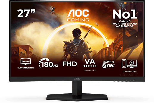 Monitor gaming - AOC C27G42FE, 27 " Full-HD, Curvo, 180 Hz, 4 ms, Negro