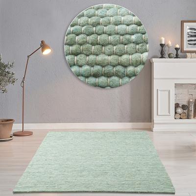 Wollteppich THEKO "Alpen, Handwebteppich", grün, B:70cm H:12mm L:140cm, Schurwolle, Teppiche, reine Wolle, meliert, handgewebt, Wendeteppich, Wohnzimmer